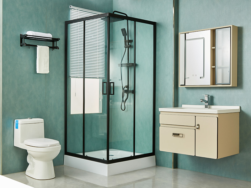 Kabina prysznicowa przesuwna SQ, przezroczyste szkło hartowane, czarny profil aluminiowy, uchwyt z podwójnymi otworami, z tacą Kabina prysznicowa przesuwna SQ, przezroczyste szkło hartowane, czarny profil aluminiowy, uchwyt z podwójnymi otworami, z tacą