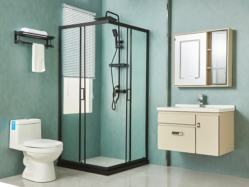 Kabina prysznicowa przesuwna SQ, przezroczyste szkło hartowane, czarny profil aluminiowy, uchwyt z podwójnymi otworami, z tacą Kabina prysznicowa przesuwna SQ, przezroczyste szkło hartowane, czarny profil aluminiowy, uchwyt z podwójnymi otworami, z tacą