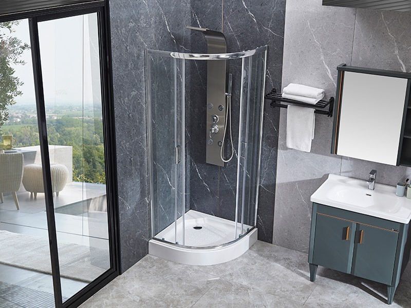 Przesuwna kabina prysznicowa z profilu aluminiowego SE Chrome do łazienki Przesuwna kabina prysznicowa z profilu aluminiowego SE Chrome do łazienki