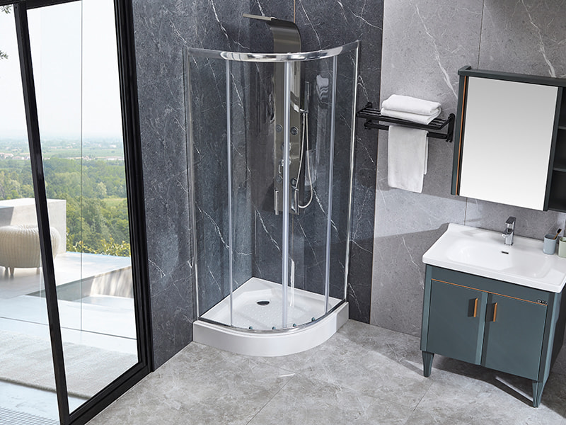 Przesuwna kabina prysznicowa z profilu aluminiowego SE Chrome do łazienki Przesuwna kabina prysznicowa z profilu aluminiowego SE Chrome do łazienki