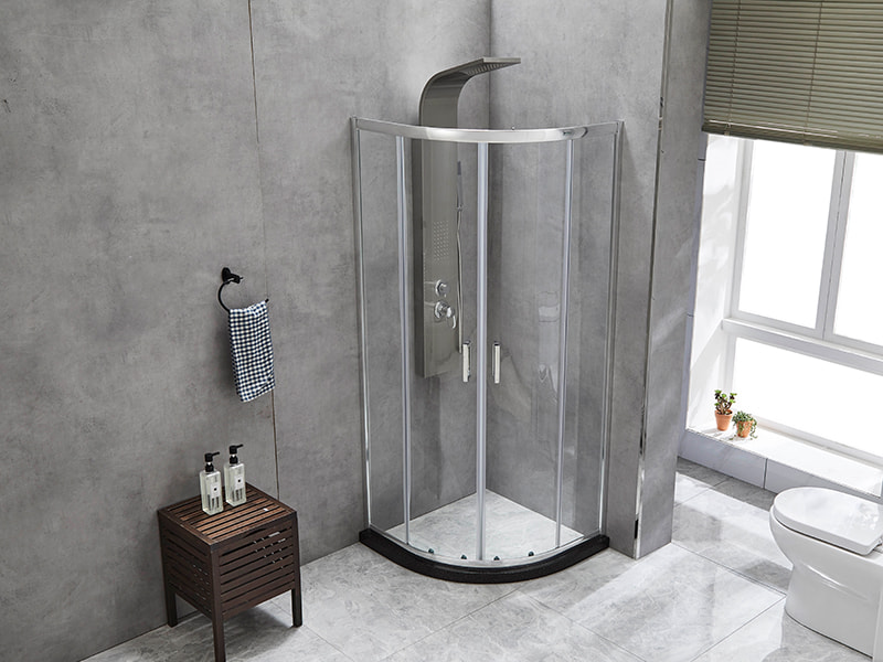 Kabina prysznicowa przesuwna SE, przezroczyste szkło hartowane, profil aluminiowy chromowany, uchwyt z podwójnymi otworami, bez brodzika Kabina prysznicowa przesuwna SE, przezroczyste szkło hartowane, profil aluminiowy chromowany, uchwyt z podwójnymi otworami, bez brodzika