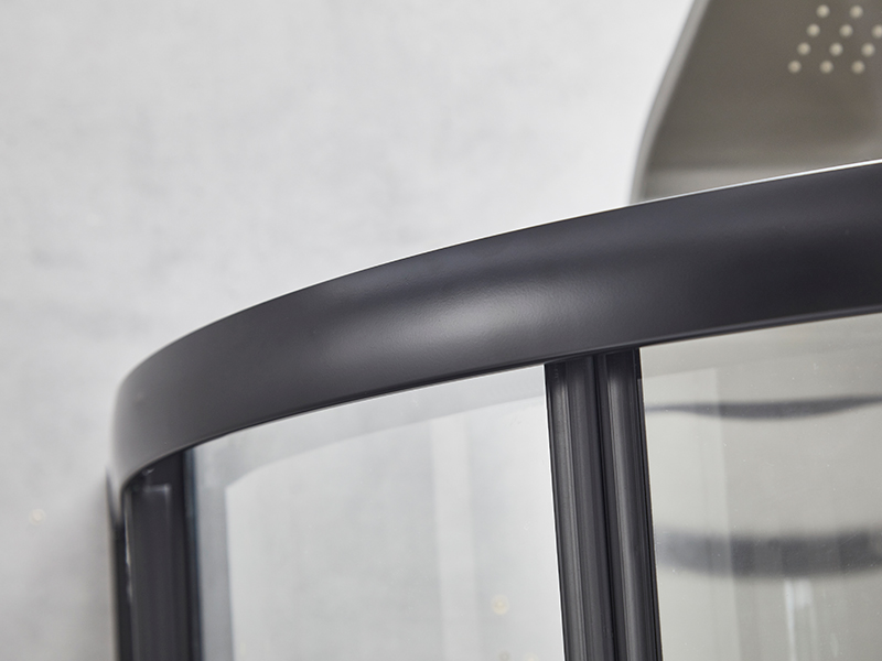 Kabina prysznicowa przesuwna SE, przezroczyste szkło hartowane, czarny profil aluminiowy, uchwyt z podwójnymi otworami, bez brodzika Kabina prysznicowa przesuwna SE, przezroczyste szkło hartowane, czarny profil aluminiowy, uchwyt z podwójnymi otworami, bez brodzika