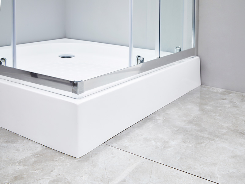 Kabina prysznicowa przesuwna SQ z przezroczystego szkła hartowanego, z tacą Kabina prysznicowa przesuwna SQ z przezroczystego szkła hartowanego, z tacą