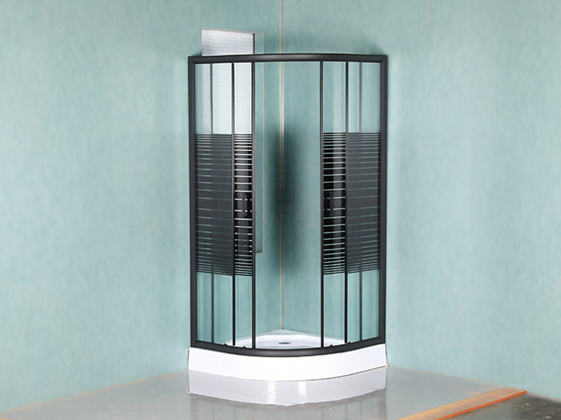 SE Czarna aluminiowa rama, przesuwna kabina prysznicowa ze szkła hartowanego SE Czarna aluminiowa rama, przesuwna kabina prysznicowa ze szkła hartowanego